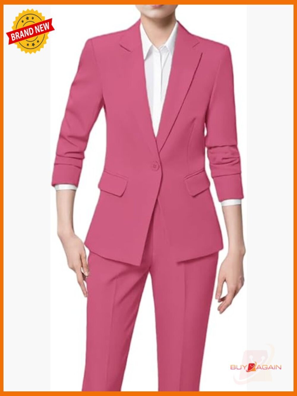 Women's 2 Piece Business Suit - Blazer & Pants Set, Slim Fit Formal Office
